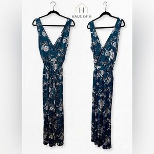 Navy Floral Jumpsuit pant Tomper